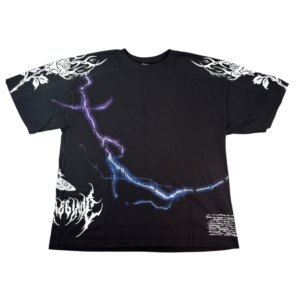 Civil Regime x Darc Sport Collab Lightning Graphic T-Shirt Black Mens XL